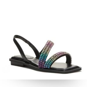 Vince Camuto Womens Prizza Embellished Slingback Strappy Sandals Shoes NWT